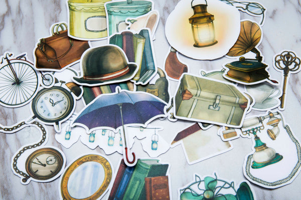 Umbrella stickers /clock Stickers/ Filofax Stickers/apple stickers/Floral Scrapbook Sticker/hat stickers