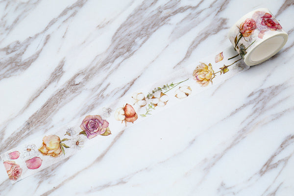 Rose Washi Tape/ flowers Washi Tapes/Japanese washi Tape/Decorative Stickers /flowers Masking tape/