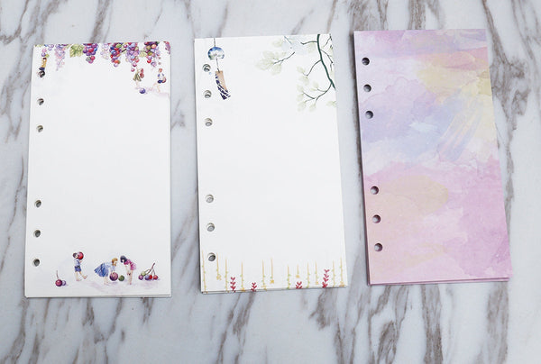 personal Planner Inserts /colorful blank Inserts /personal size planner insert /leaves and grape planner insert /colorful blank insert