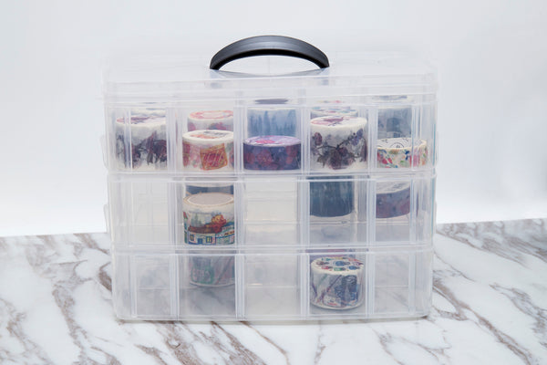 3 layer Washi tape Storage Case /Washi Tape Organizer/ Masking Tape Organizer / Washi Tape Holder/Plastic Storage Box Cosmetic Case
