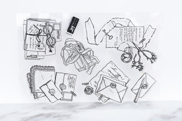 Clear stamps letter /Antique Letters stamp/ Airmail Par Avion clear stamp/clear stamps for planners
