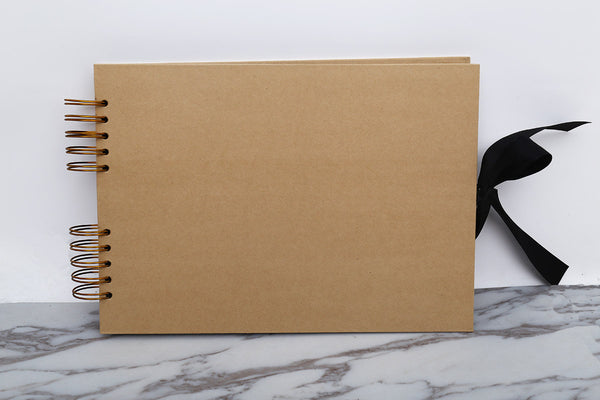 Spiral a4 Kraft Scrapbook Album,Instax photo album, DIY Blank album, wedding album, Kraft Scrapbook album, 80pages wedding guestbook