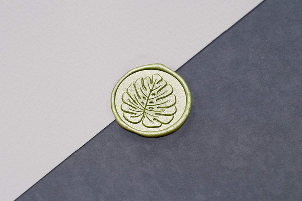 Monstera leaf Wax Seal Stamp/tropical leaf Wax Seal Stamp/tropical Wedding wax seal stamp/greenery plant wedding wax seal kit