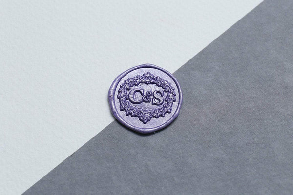 Two Initials with Wreath Wax Seal Stamp/ Custom Initials Wedding seal stamp/Wax Stamp Kit/