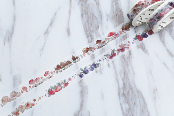 Countryside life Washi Tape/Mushroom and fruit tape/coulorful Washi Masking Planner washi Tape