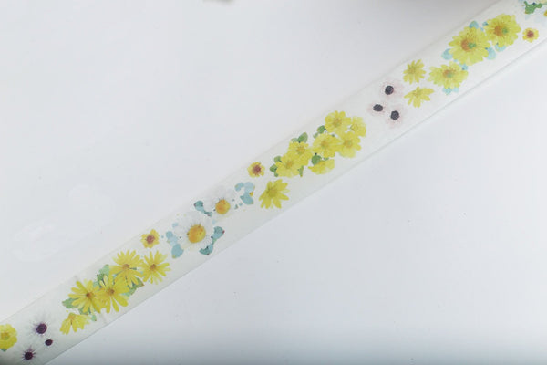Daisy Washi Tape/Yellow Flowers Washi Tape/Masking tape/ japanese washi tape/Planner Supplies/OT017
