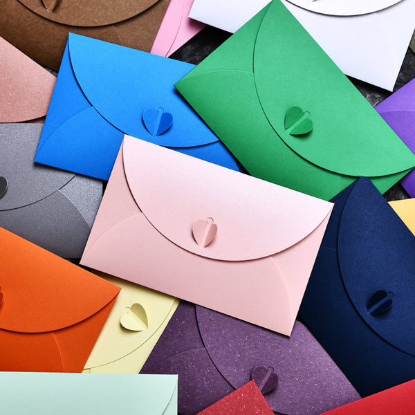 Kraft Paper Heart Closure envelopes /Kraft envelopes /Wedding Envelopes/ retro coloful Envelopes