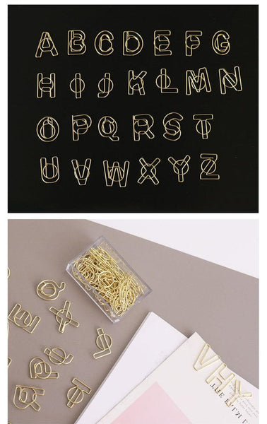 26 pc Letter Paper Clips/Personalised Paper Clip/Office Supplies,/Midori Clip Planner Accessories