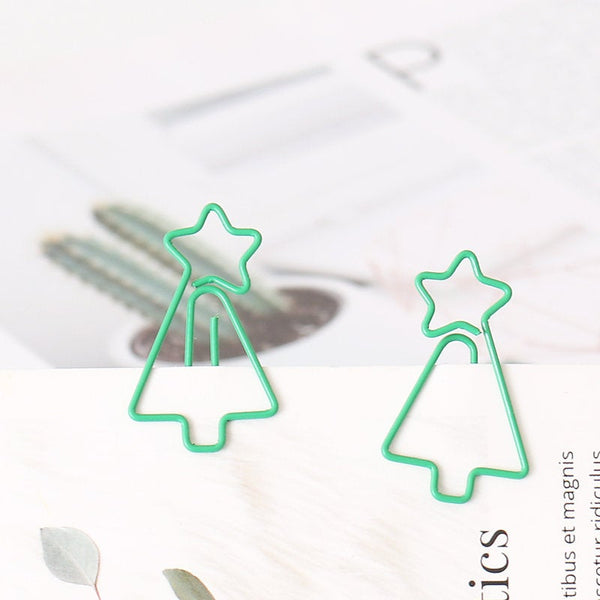 20pcs Christmas tree Paper Clips/ bookmarks Metal Paper Clip, Christmas paperclips, Office Supplies, journal Clip Planner Accessories