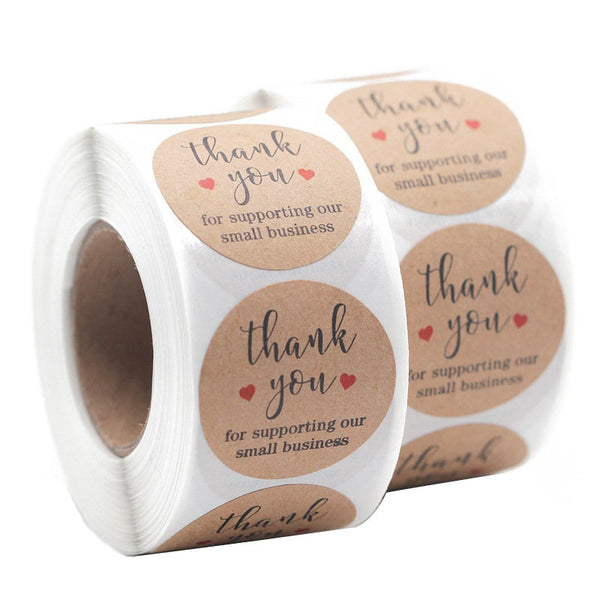 Thank you for supporting our small business round stickers, thank you stickers, business labels, 1 inch round labels 500pcs