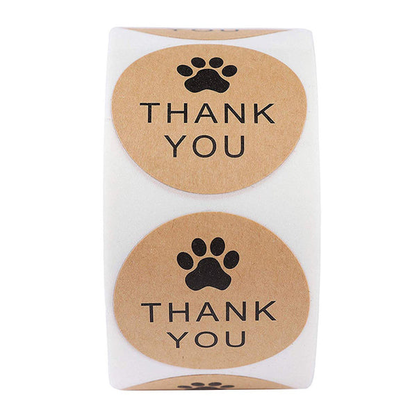 Thank you stickers paw/dog food stickers / pet business supplies/ packaging stickers labels supplies 500pcs