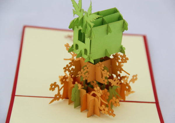 Bird Nest in POP UP -Handmade Pop up card