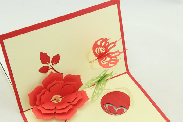 butterflies and flower in Pop up