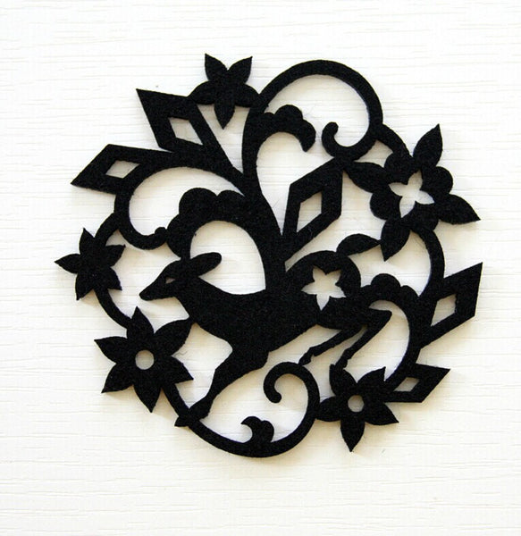 Flower and deer Coasters black Coasters green coasters white coasters Grey coasters