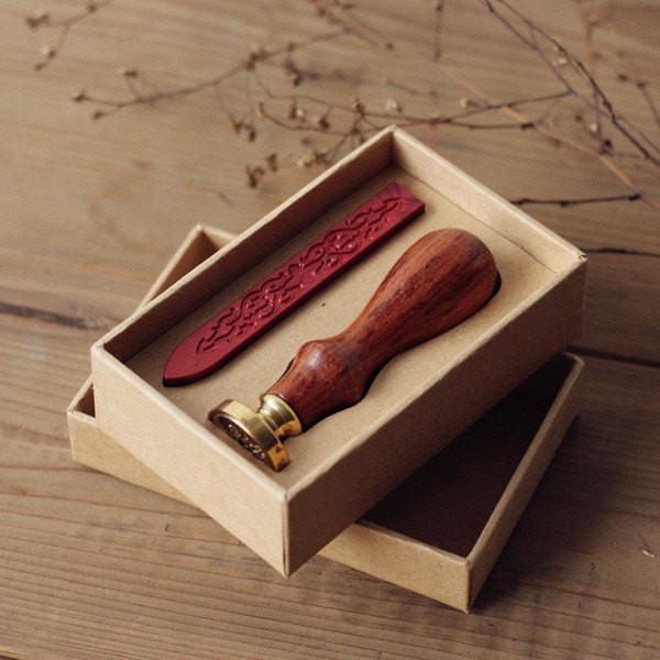 Kraft Wax Seal Stamp set Floral Decorative Initial Monogram letter Vintage Alphabet Initial Wedding set