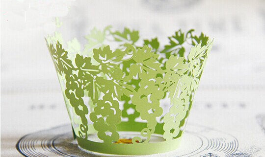 Pack of laser cut Grape vines cake cupcake wrappers for wedding party tea party cupcake decoration Grape vine wedding/ Manor wedding