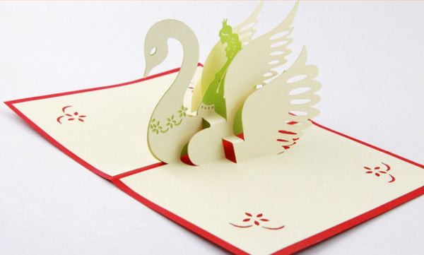 The Swan princess Pop up card greeting card 3d card fairy card