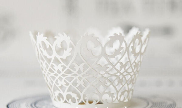 Pack of lace laser cut cupcake wrappers for wedding party tea party cupcake decoration cake wrapper