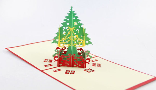 Christmas tree with gift pop up card 3D card handmade card greeting Christmas card