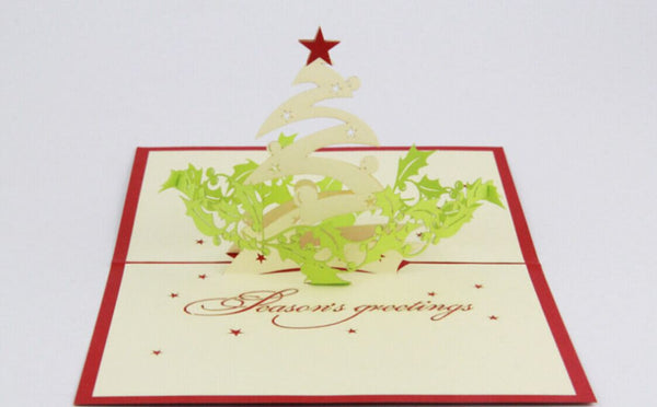 seasons greeting card Christmas Pop up card 3d handmade card