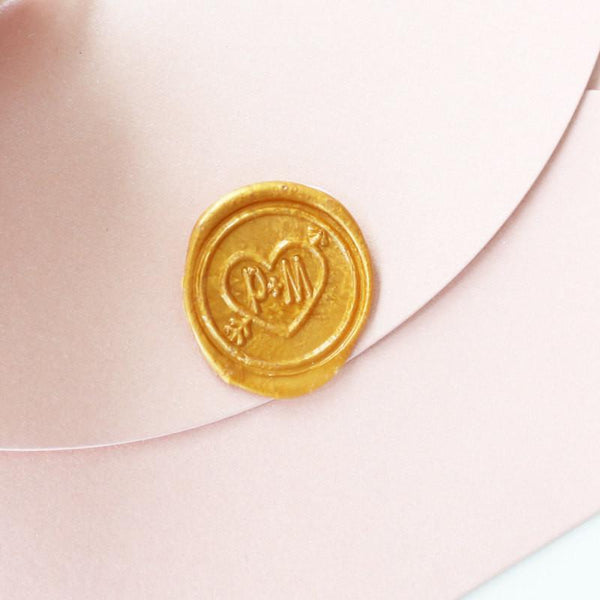 Personalized Monogram Wax Seal Stamp/ heart and arrow wedding initials seal/ wedding gift
