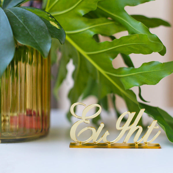 Acrylic Table Numbers mirror Gold Table number wedding stand table number decor