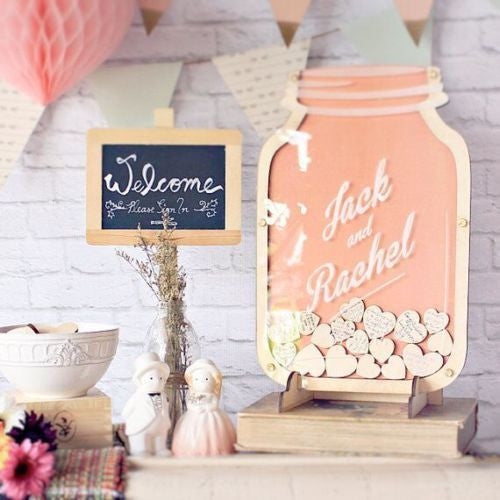 Drop Box Mason Jar Wedding Guest Book Wedding Guest Book Alternative, Rustic Wedding Sign Frame