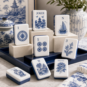 Blue Willow Chinoiserie Mahjong Tile Set