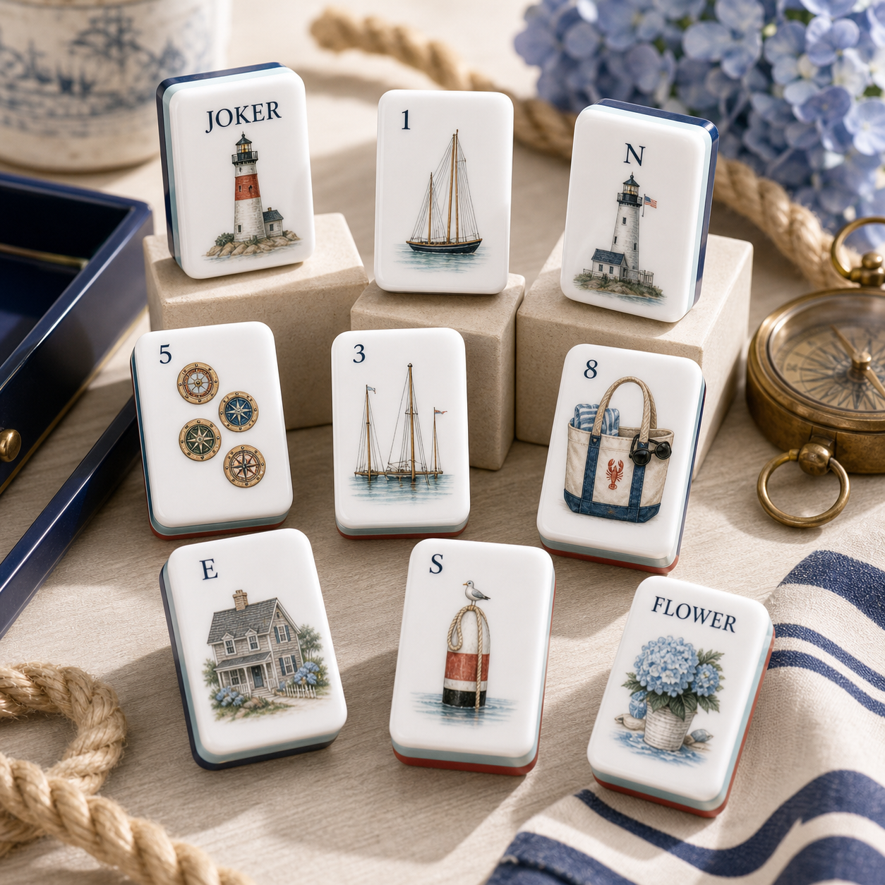Nantucket Harbor Mahjong Tile Set