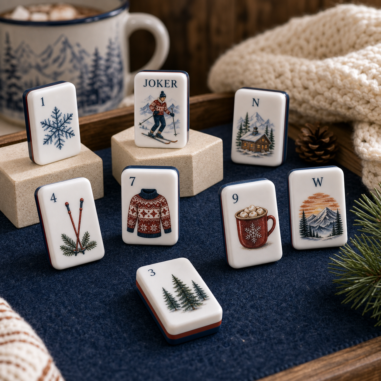 Apres Ski Lodge Mahjong Tile Set
