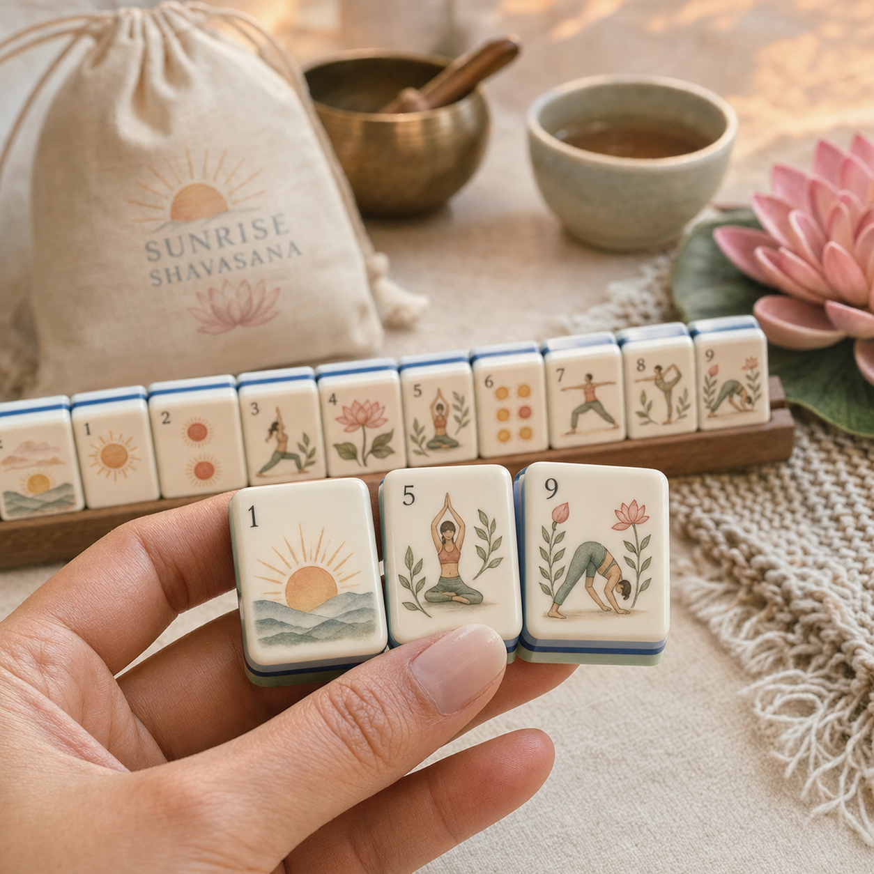 Sunrise Shavasana Mahjong Tile Set