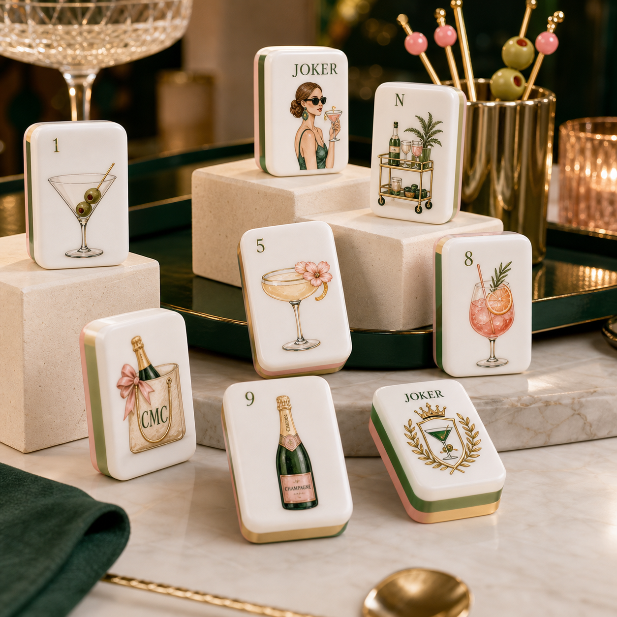 Cocktail Social Club Mahjong Tile Set