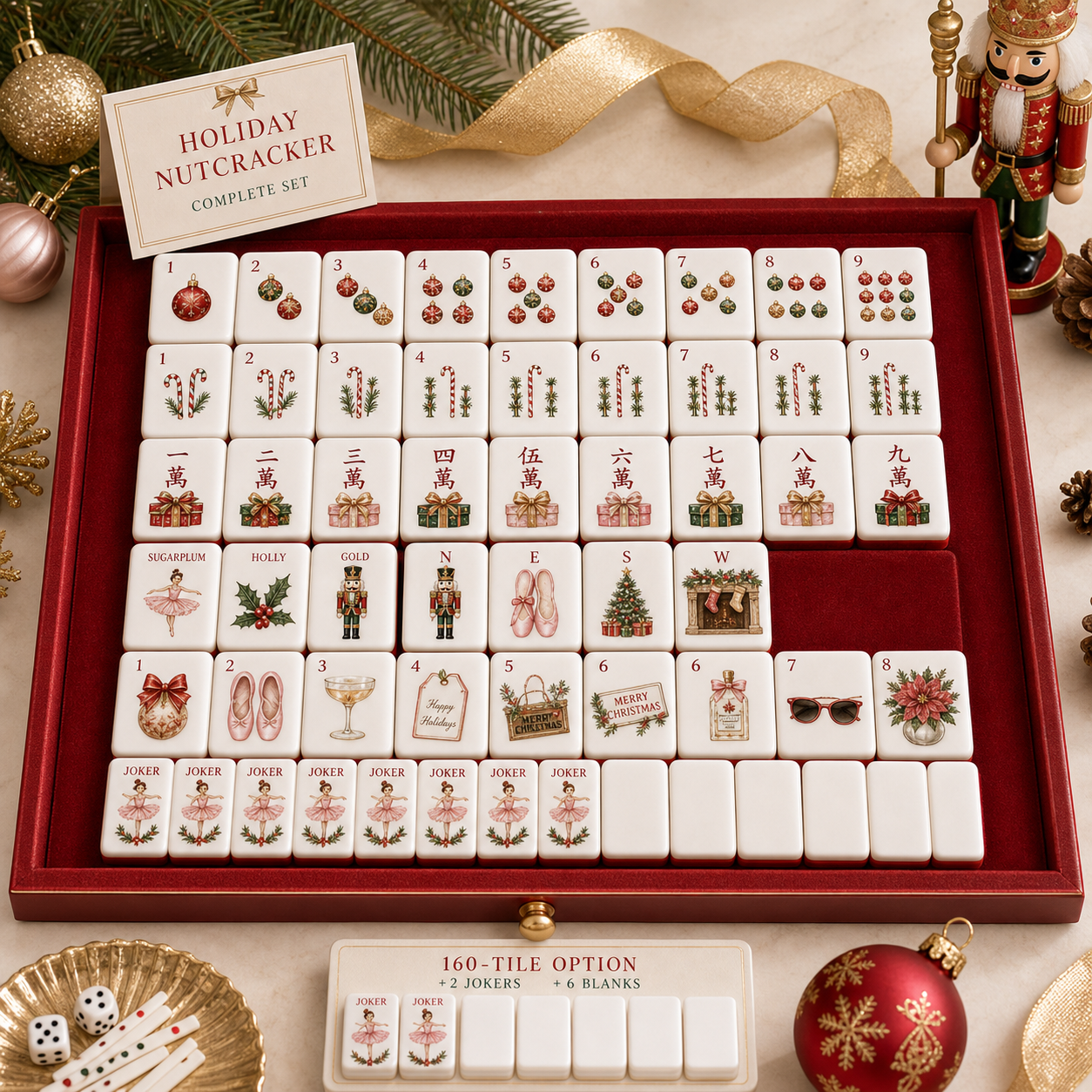 Holiday Nutcracker Mahjong Tile Set