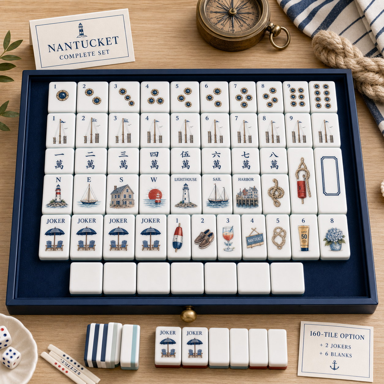 Nantucket Harbor Mahjong Tile Set
