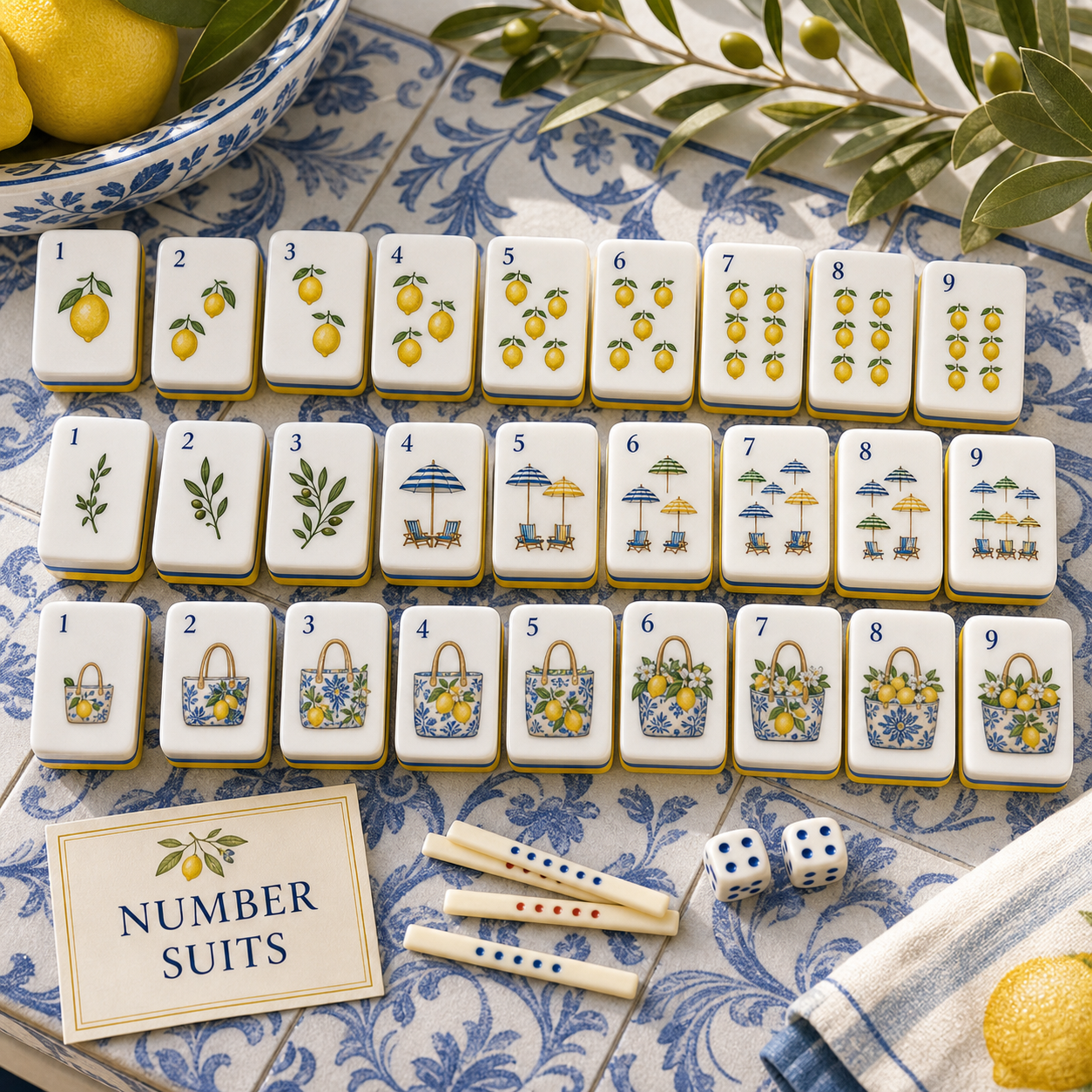 Amalfi Lemon Resort Mahjong Tile Set