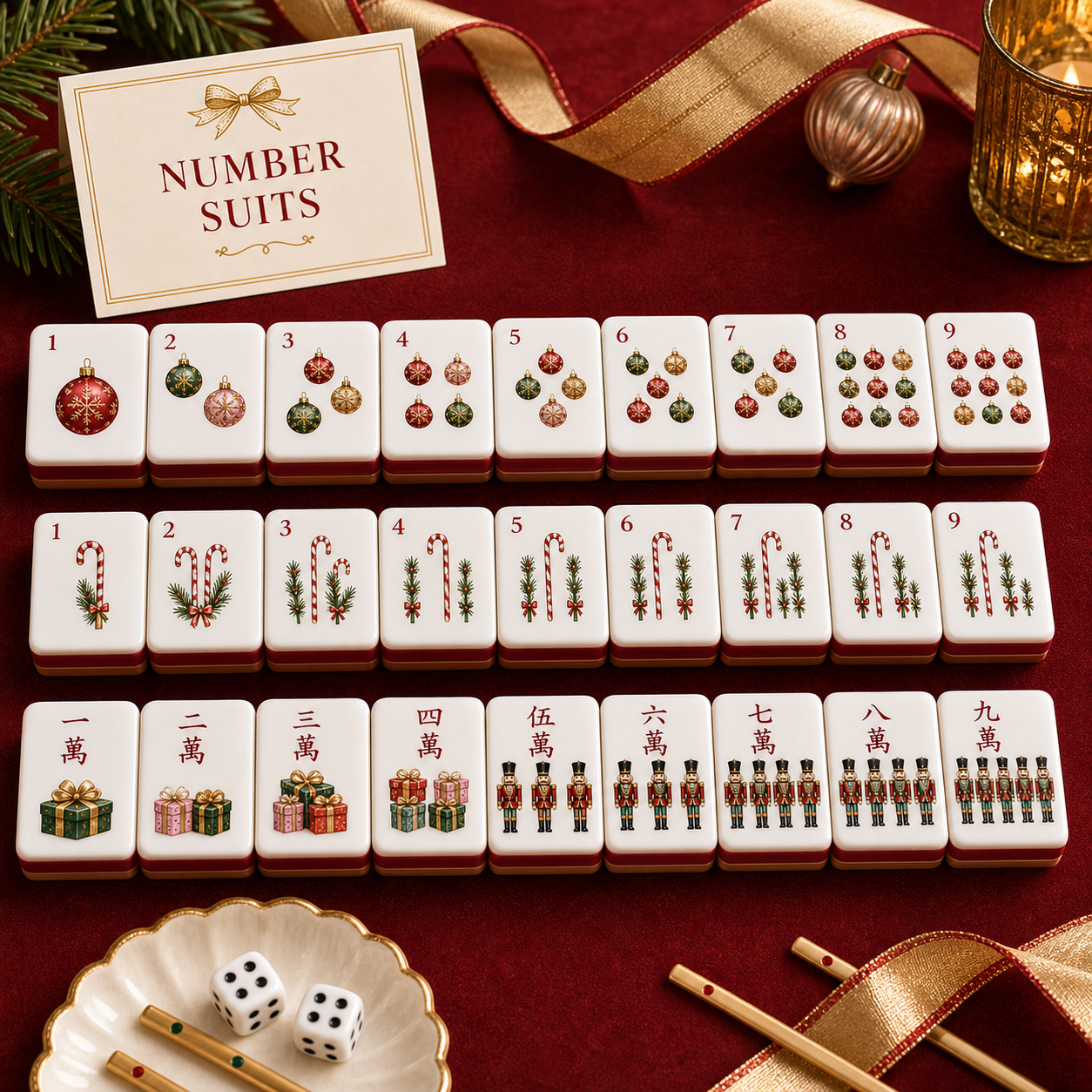 Holiday Nutcracker Mahjong Tile Set