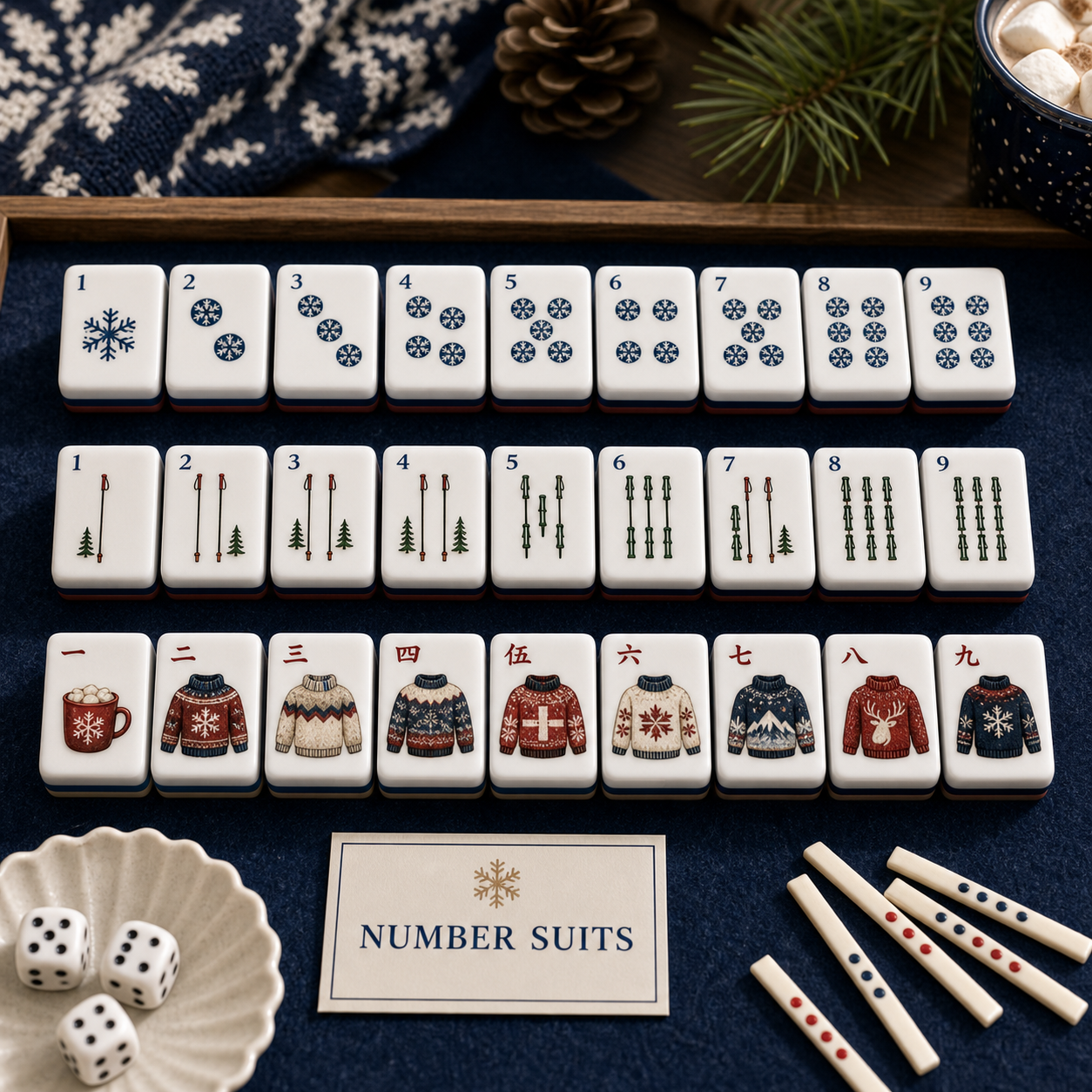 Apres Ski Lodge Mahjong Tile Set