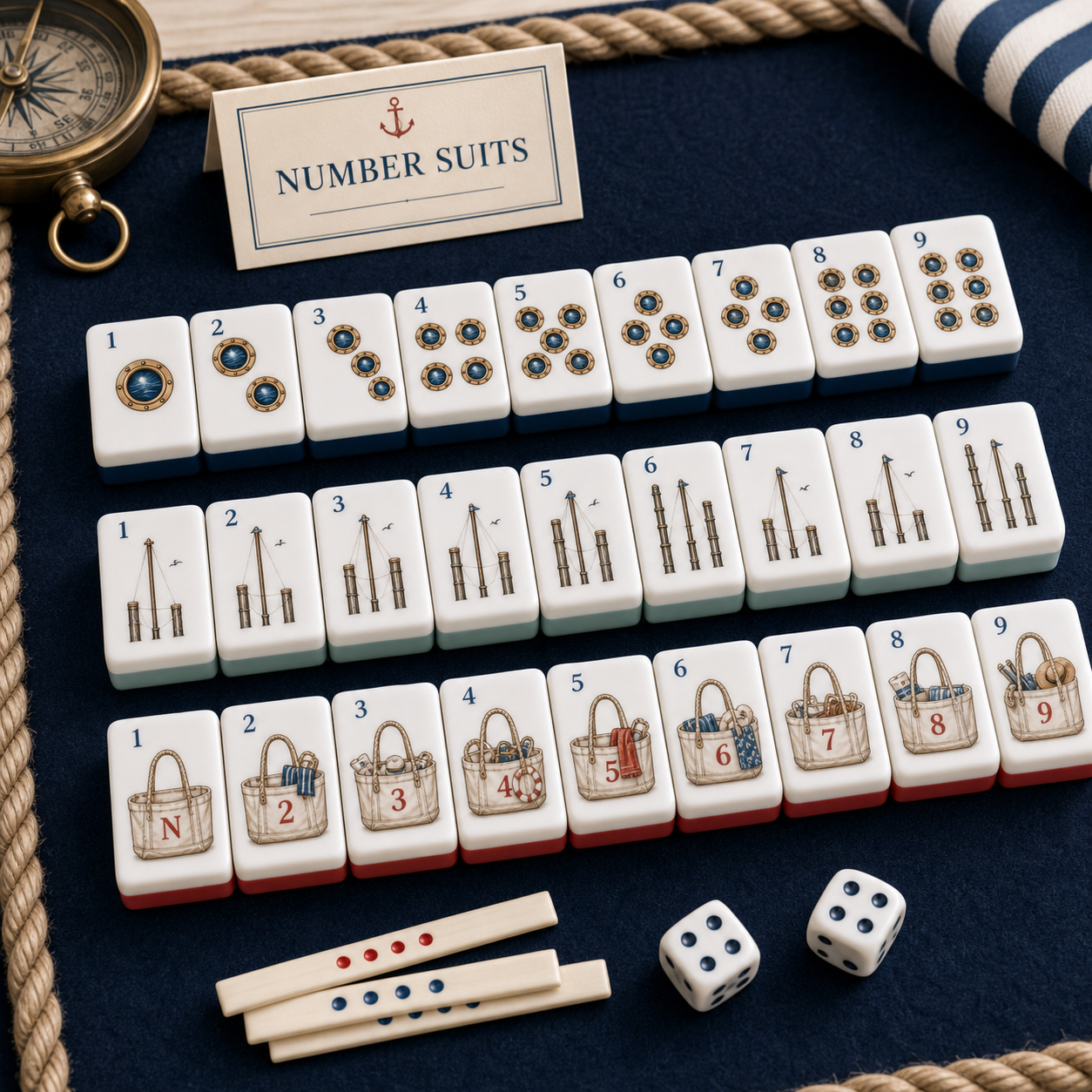 Nantucket Harbor Mahjong Tile Set