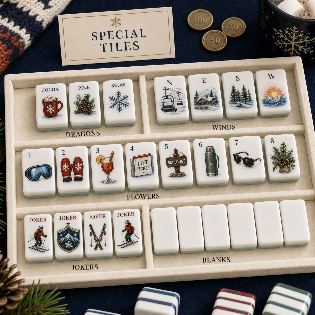 Apres Ski Lodge Mahjong Tile Set