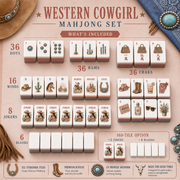 Western Cowgirl Mahjong Tile Set