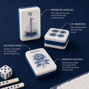 Blue Willow Chinoiserie Mahjong Tile Set