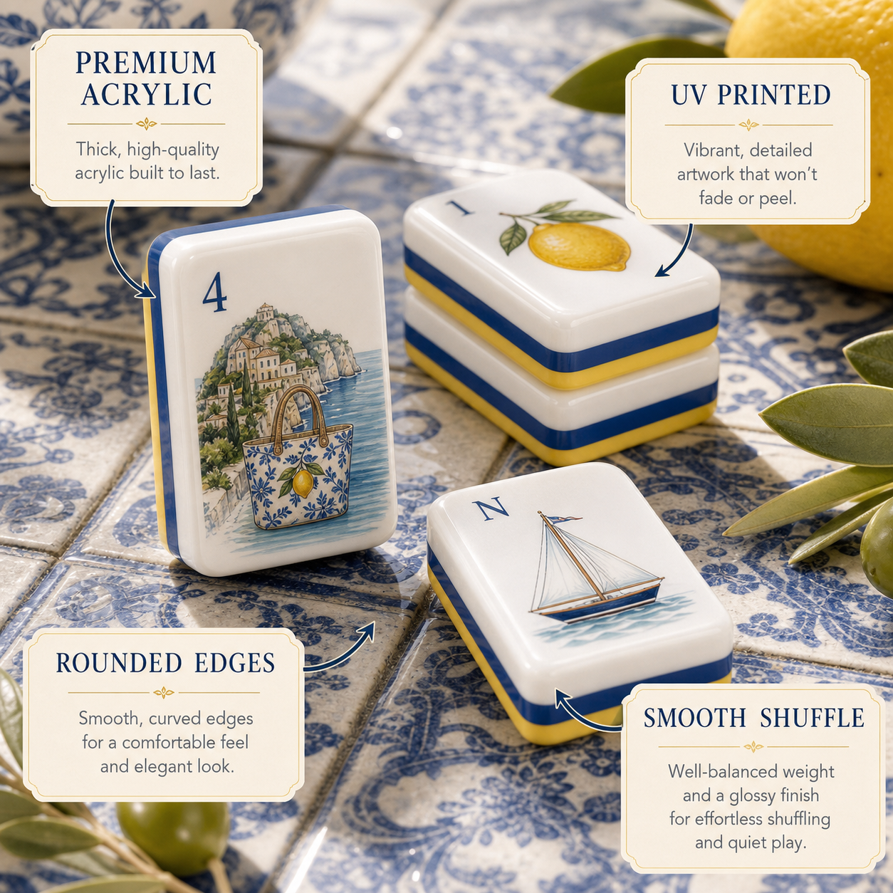 Amalfi Lemon Resort Mahjong Tile Set