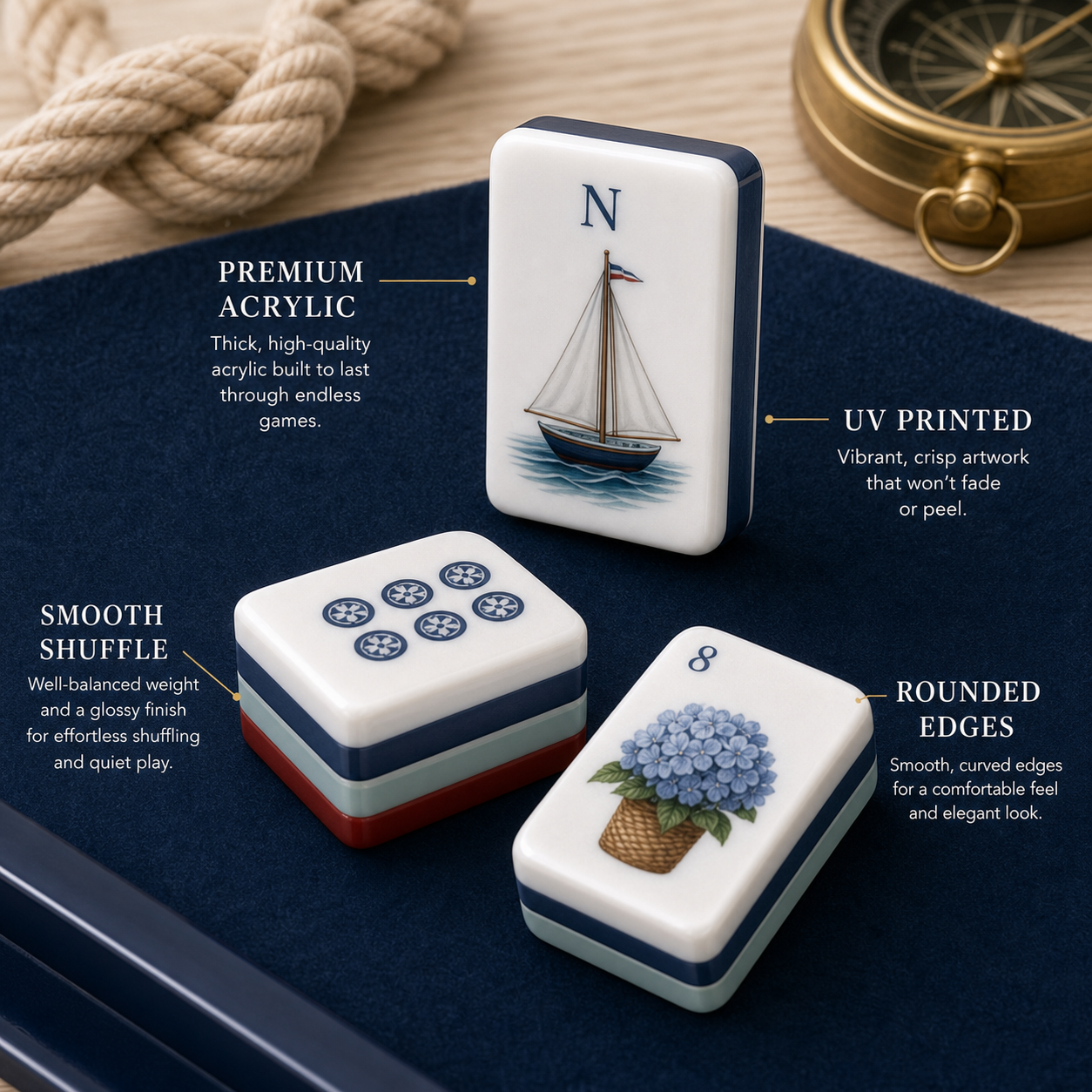 Nantucket Harbor Mahjong Tile Set