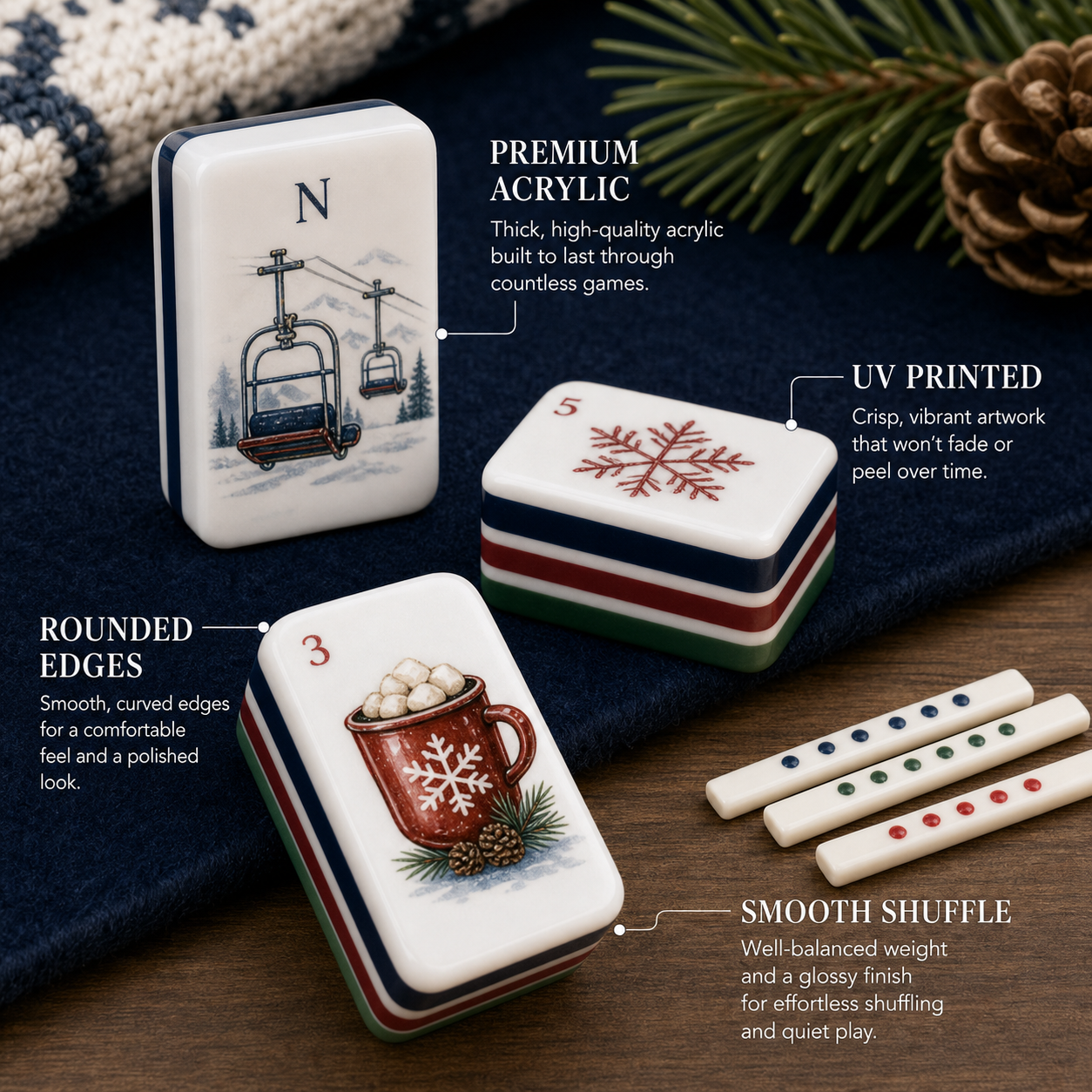 Apres Ski Lodge Mahjong Tile Set