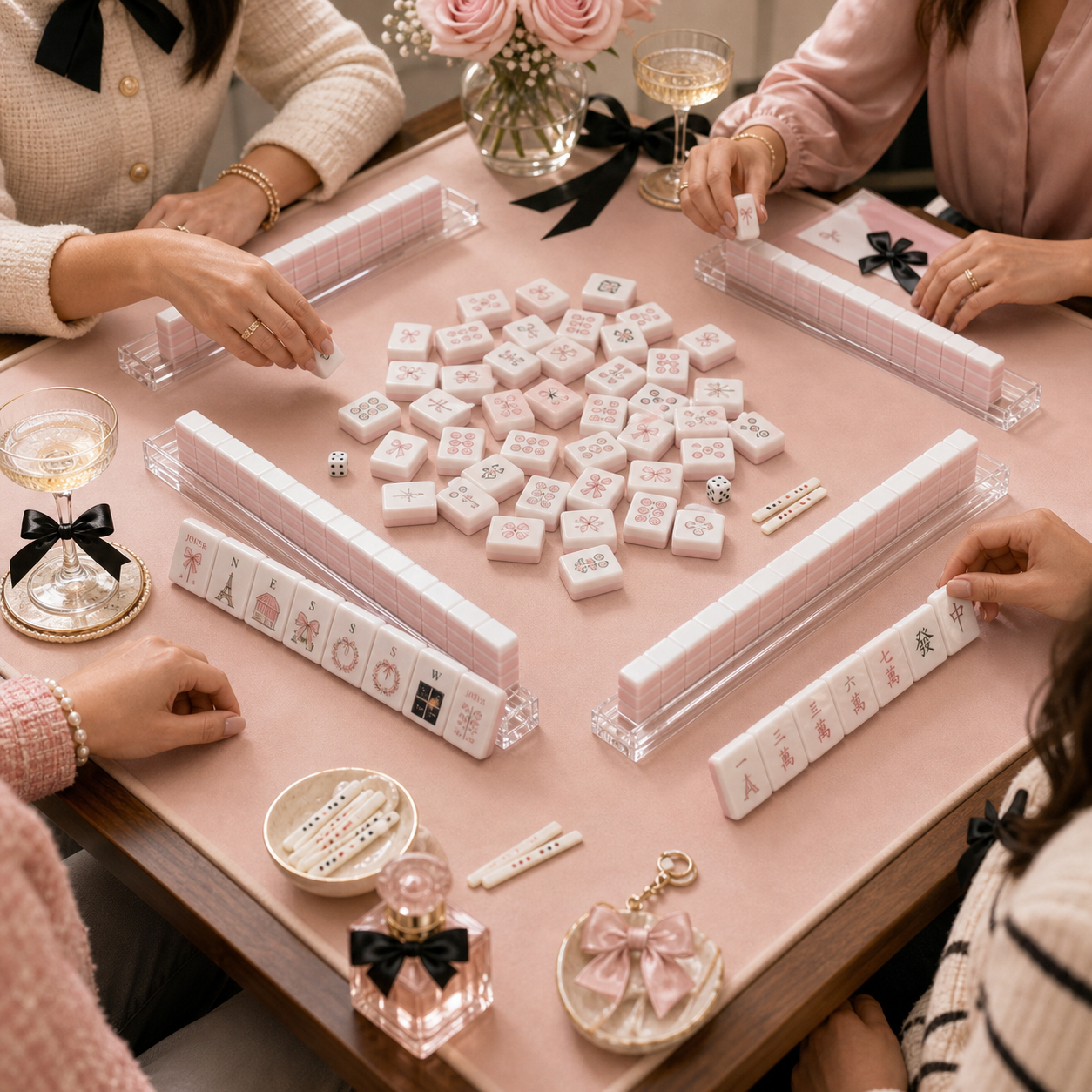 French Bow Coquette Mahjong Tile Set