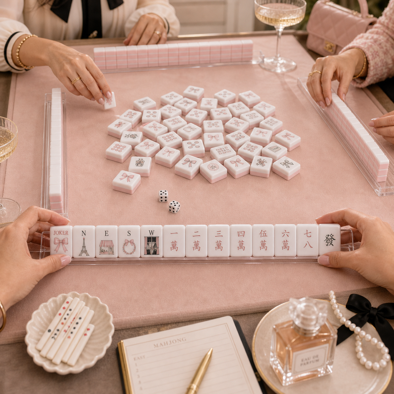 French Bow Coquette Mahjong Tile Set