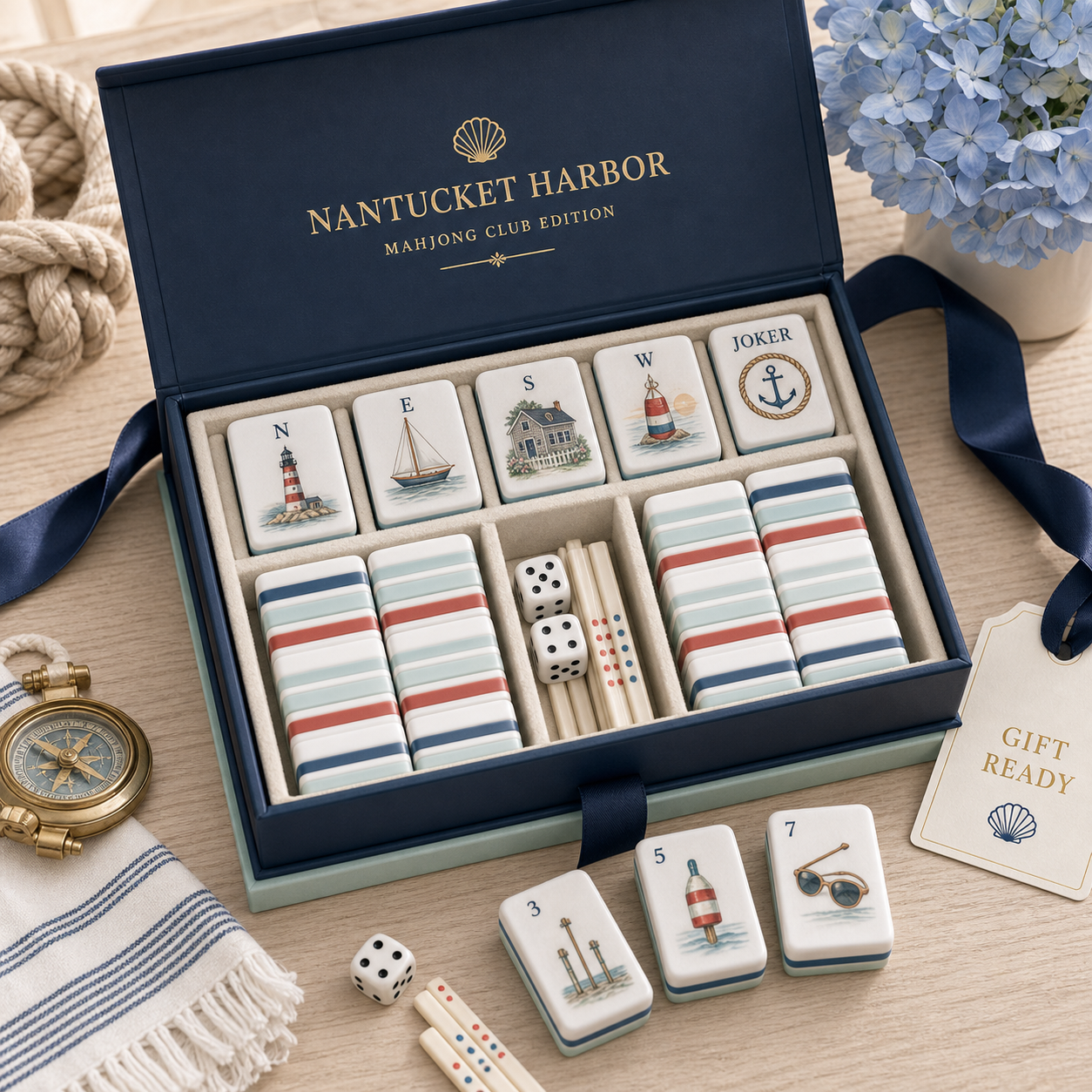 Nantucket Harbor Mahjong Tile Set