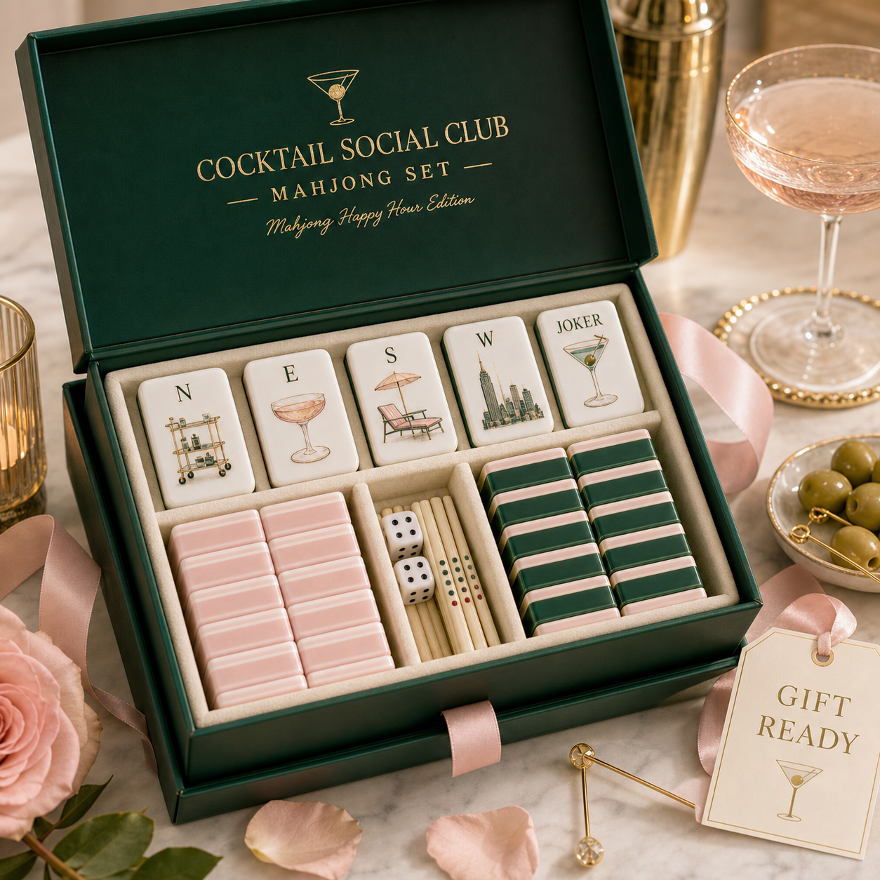 Cocktail Social Club Mahjong Tile Set