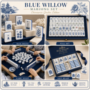 Blue Willow Chinoiserie Mahjong Tile Set