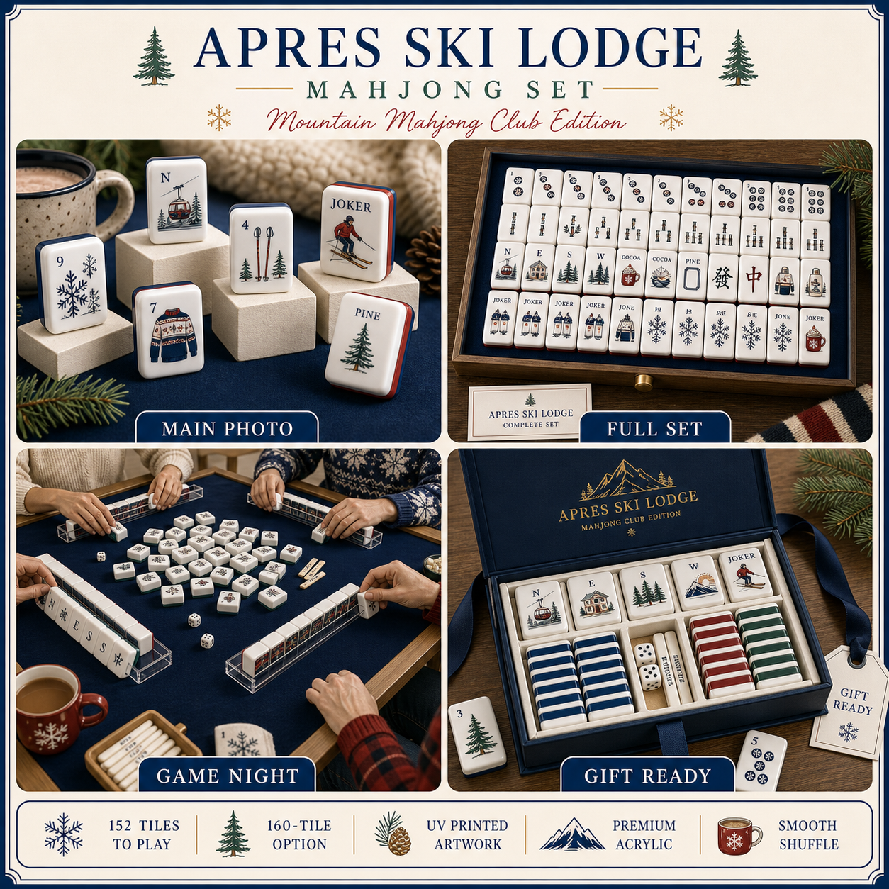 Apres Ski Lodge Mahjong Tile Set
